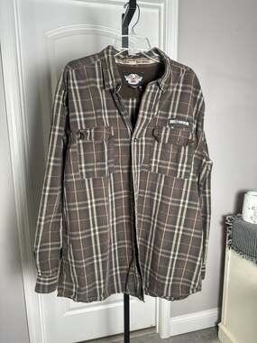 Harley-Davidson Brown Plaid Long Sleeve Button Down Shirt, Size 2XL Tall #334
